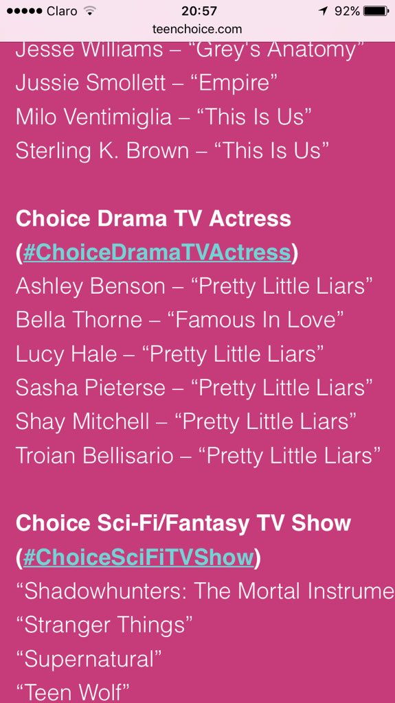 All the girls a nominated in the same category 🙊