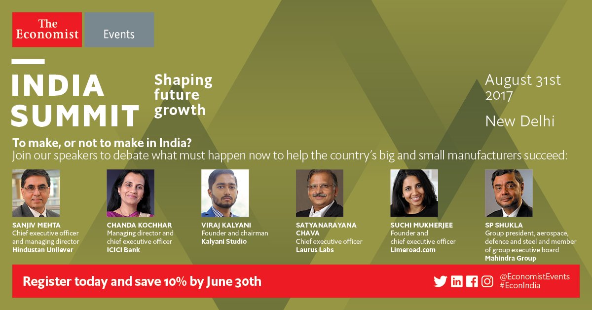 Can manufacturing be the foundation of India’s future growth? Hear @HUL_News @ICICIBank @virajkalyani @LaurusLabs @Prakashukla at #EconIndia