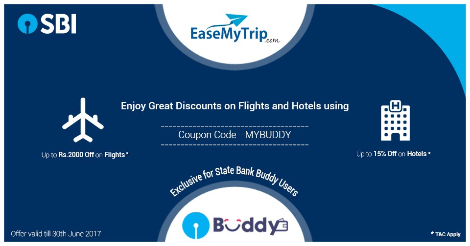 TheOfficialSBI's tweet photo. Avail great discounts on flights and hotel bookings for hassle free & rewarding vacations. T&C: https://t.co/QRVc7TIu9v #StateBankBuddy https://t.co/hfhCLEXVSb