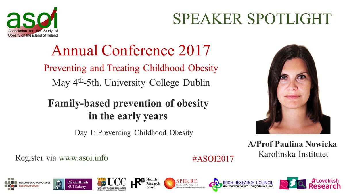 ASOIreland's tweet photo. ICYMI: Recording of Paulina Nowicka @karolinskainst's #ASOI2017 talk available via https://t.co/jRIkz963Is #ChildhoodObesity #EarlyYears https://t.co/HW4v8YNF5P