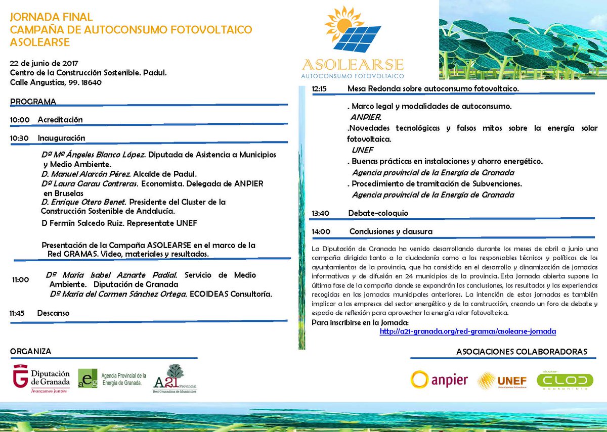 ECOIDEASempresa's tweet photo. Participa en la jornada del programa #ASOLEARSE #energíafotovoltaica con @dipgra, @UNEFotovoltaica @ANPIER_Asoc y @c https://t.co/P83O8f9FRe https://t.co/vvlIQq4te2