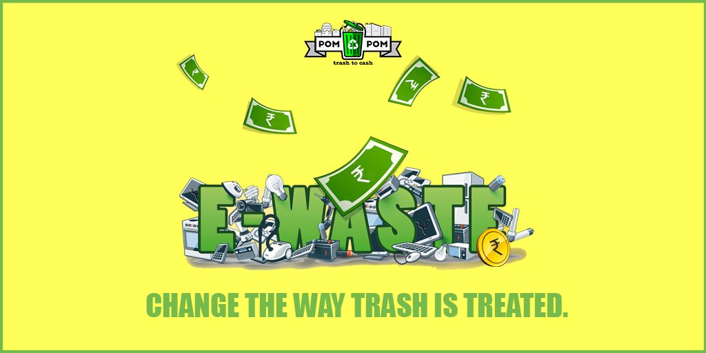 pompomrecycling's tweet photo. Don’t dump E-Waste; #recycle it with us. Choose #PomPom. #LetsRecycle #Ewaste #PomPom #SwachhBharat #PomPomTrashToCash #Recycling https://t.co/DV3O98Qra8