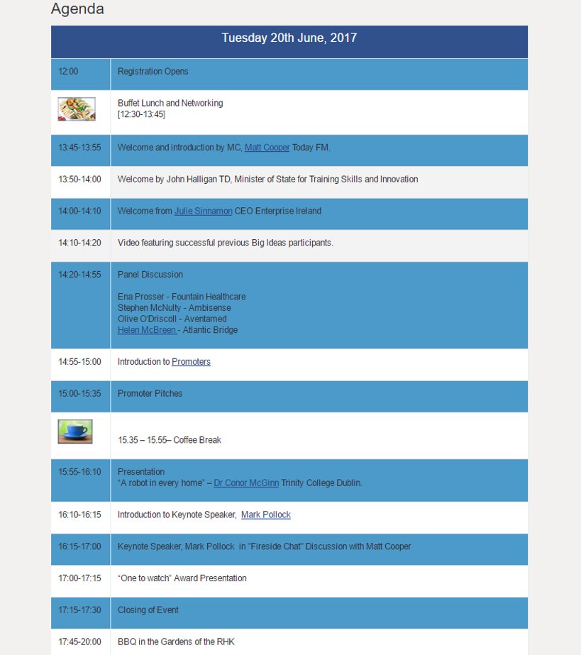 KTIconnect's tweet photo. Great line up for this afternoon's @EI_bigideas in Royal Hospital Kilmainham. Looking forward to it! #eibigideas https://t.co/rJWQHvIZ63