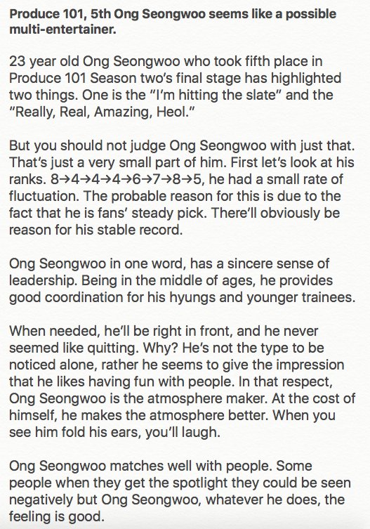 seongwookr's tweet photo. [ENG] Produce 101, 5th #옹성우 seems like a possible multi-entertainer.
💣 https://t.co/LWKL7IvrBo https://t.co/Ydy62gTrEk