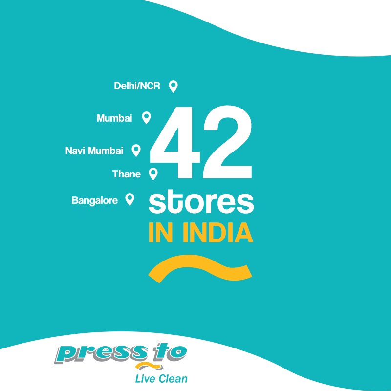 3 Cities and 42 stores..India shining..with Pressto India

See More: 2one.in/6ma
#Dryclean #wash #clothes #clothing