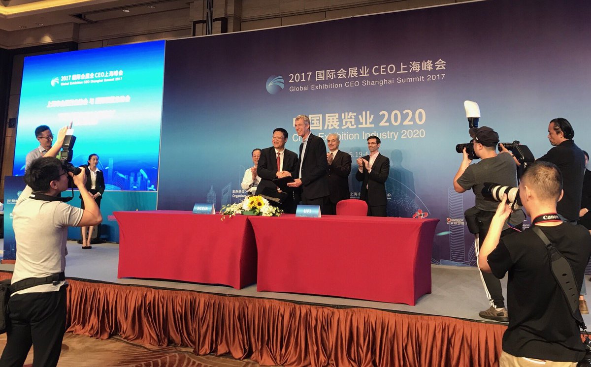 UFILive's tweet image. Happy to confirm the partnership between SCEIA and @ufilive to work as partners on the Global Exhibition CEO Shanghai Summit.