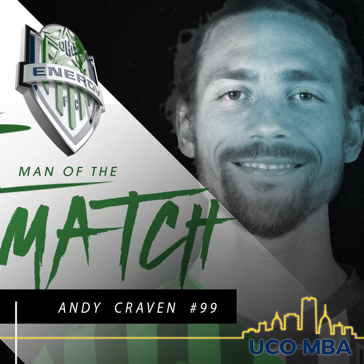 OKCforSoccer's tweet photo. It went to a coin toss, but congratulations to tonight’s @UCO_MBA Man of the Match, @andymcraven! https://t.co/lbCcVWbuBJ