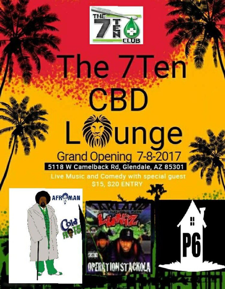 propertysix's tweet photo. AFROMAN AND THE LUNIZ JULY 8TH! #420concerts #the710cbdlounge #afroman #luniz  #cbdoil  #dablife   #pothead https://t.co/Pu8b7mBpbQ