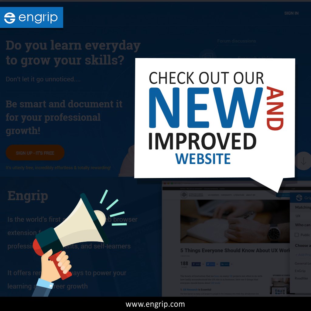EngripApp's tweet photo. We have upgraded our website to make your visit hassle free! Experience it now- https://t.co/kCLoMpcUjb.
#OnlineLearning #EnGrip https://t.co/0EFWNgHH8M