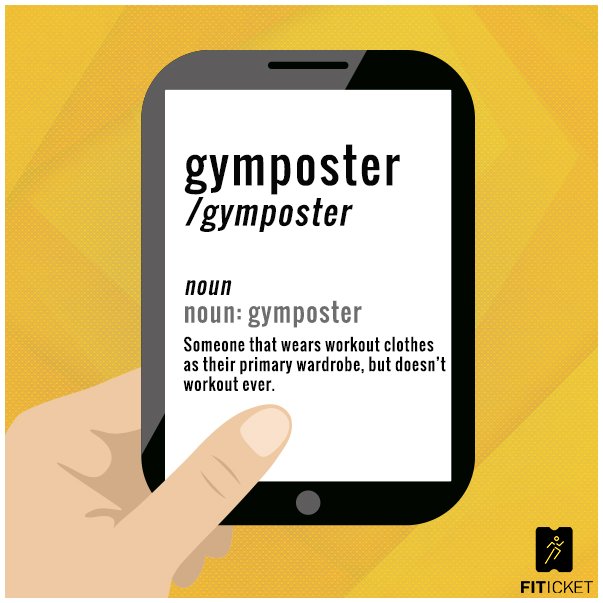 FiticketApp's tweet photo. Being a #GymPoster will not get you in shape. Put your gym clothes to good use. Start working out today. #Fitgasm #Fiticket https://t.co/2kgCKW0NUx