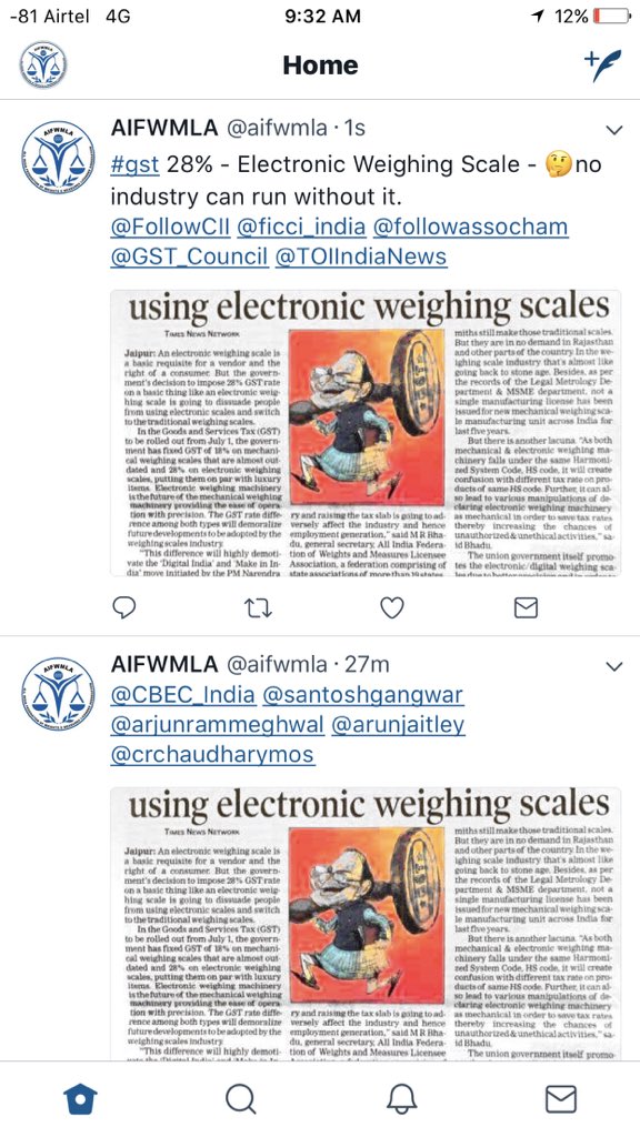 aifwmla's tweet photo. @9722c9e51aa34b2 @GST_Council It has been Declared at 28% . We are fighting for the cause to reduce it to 18% https://t.co/4otHzeEG4D