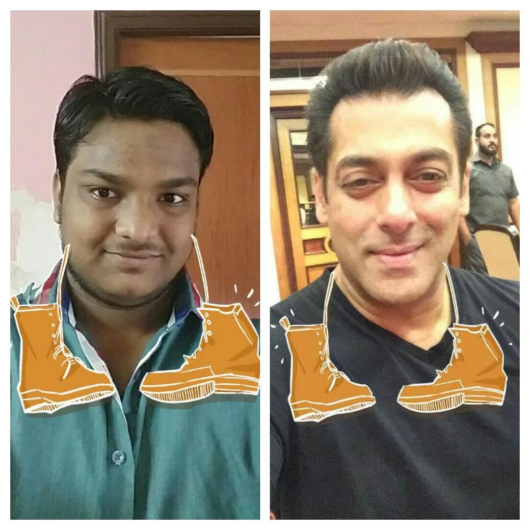 Waseema70281720's tweet photo. #tubelight  #Kya #Tmhe #yakeen #hai 😂😇 #3daystogo 
#tubelightfbcamerafilter
@beingsalmankhan Bhai love u 😘😎 https://t.co/FseWOgLIzx