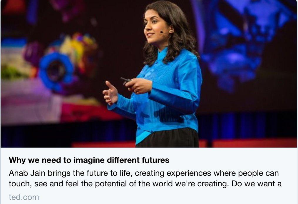 Why imagining different futures matters today. <a href="/anabjain/">Anab Jain</a> shares our work and passion <a href="/TEDTalks/">TED Talks</a>: superflux.in/index.php/blog/