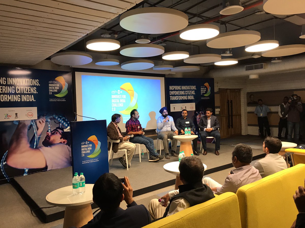 rayofash73's tweet photo. #IFDIChallenge2 finalists sharing their journey of innovation. Healthcare, Waste mgmt, Agritech. @THubHyd @IntelIndia @PrakashMallya https://t.co/6JvWwl8DQO