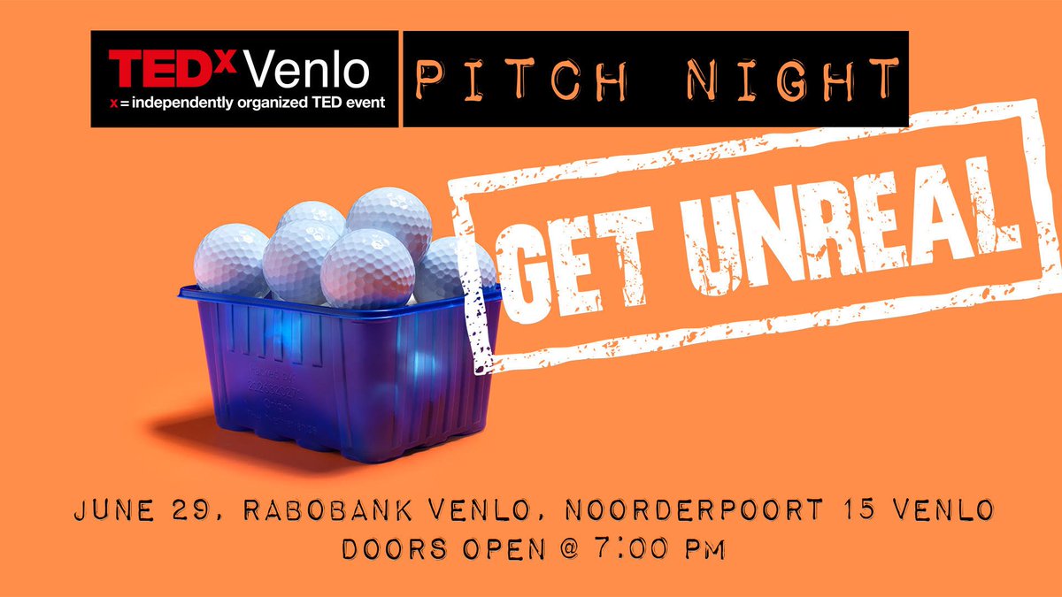 Want a new take on (un)reality? Come to our TEDx Pitch Night @RaboVenlo June 29 @ 7 PM. You can register via tedxvenlo.com/signup-pitch-n… #tedx