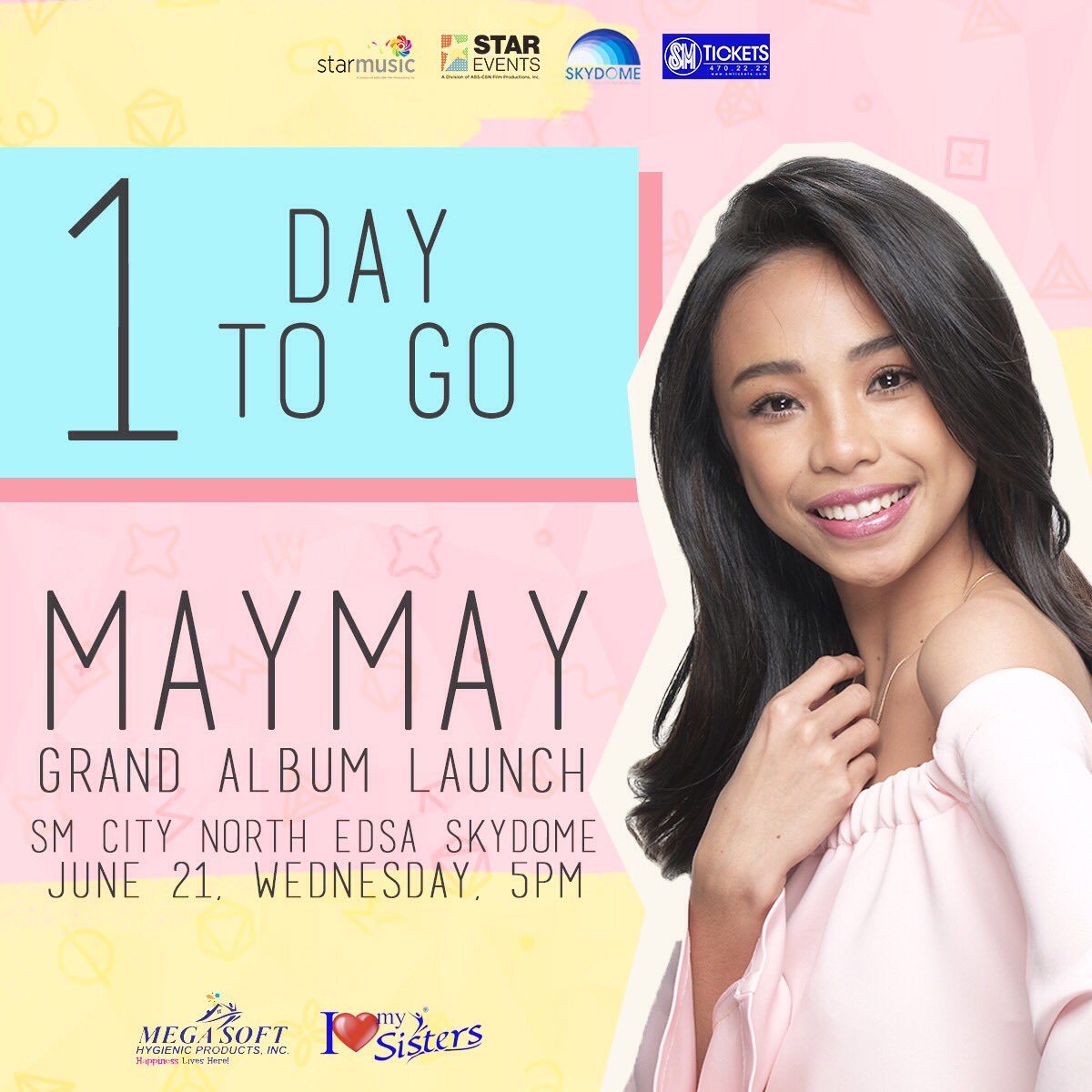 StarMusicPH's tweet photo. Bukas naaaa!! Excited na ba kayo?! Kitakits bukas 5PM sa SM City North Edsa Skydome! #MaymayAlbumLaunch https://t.co/UYlFK7uRkN