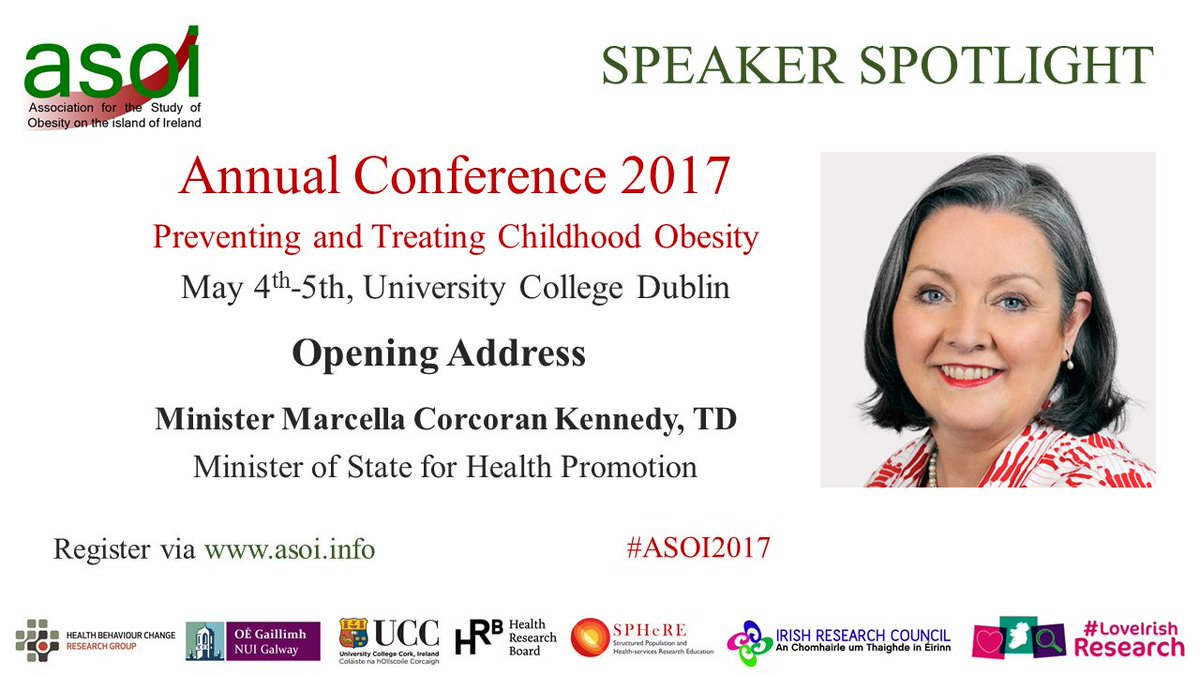 ASOIreland's tweet photo. ICYMI: Recording of @MarcellaCK's #ASOI2017 opening address now available @ https://t.co/KnoyeBDGRv #ChildhoodObesity https://t.co/Tze1ltDCsk