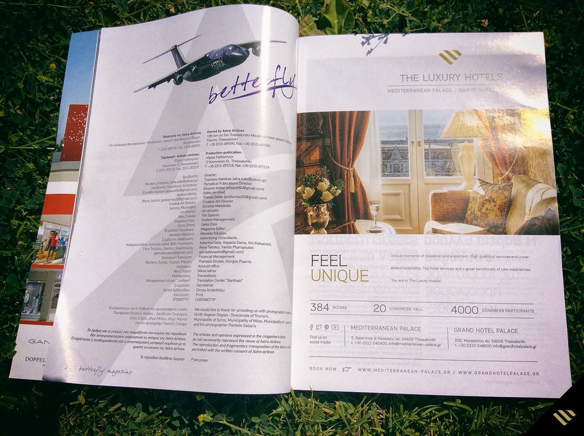 We are “in the air” .
Ad in Astra Airlines magazine.
#theluxuryhotels #thessaloniki #grandhotelpalace #mediterraneanpalacehotel #hotels