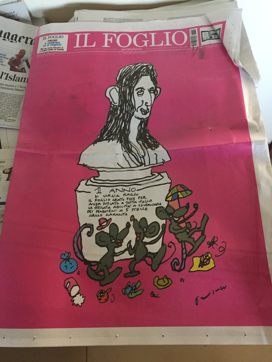 valeriariccioni's tweet photo. Un anno di #Raggi #7emezzo #roma @ilfoglio_it siete dei geni https://t.co/LF0AG70Zc4