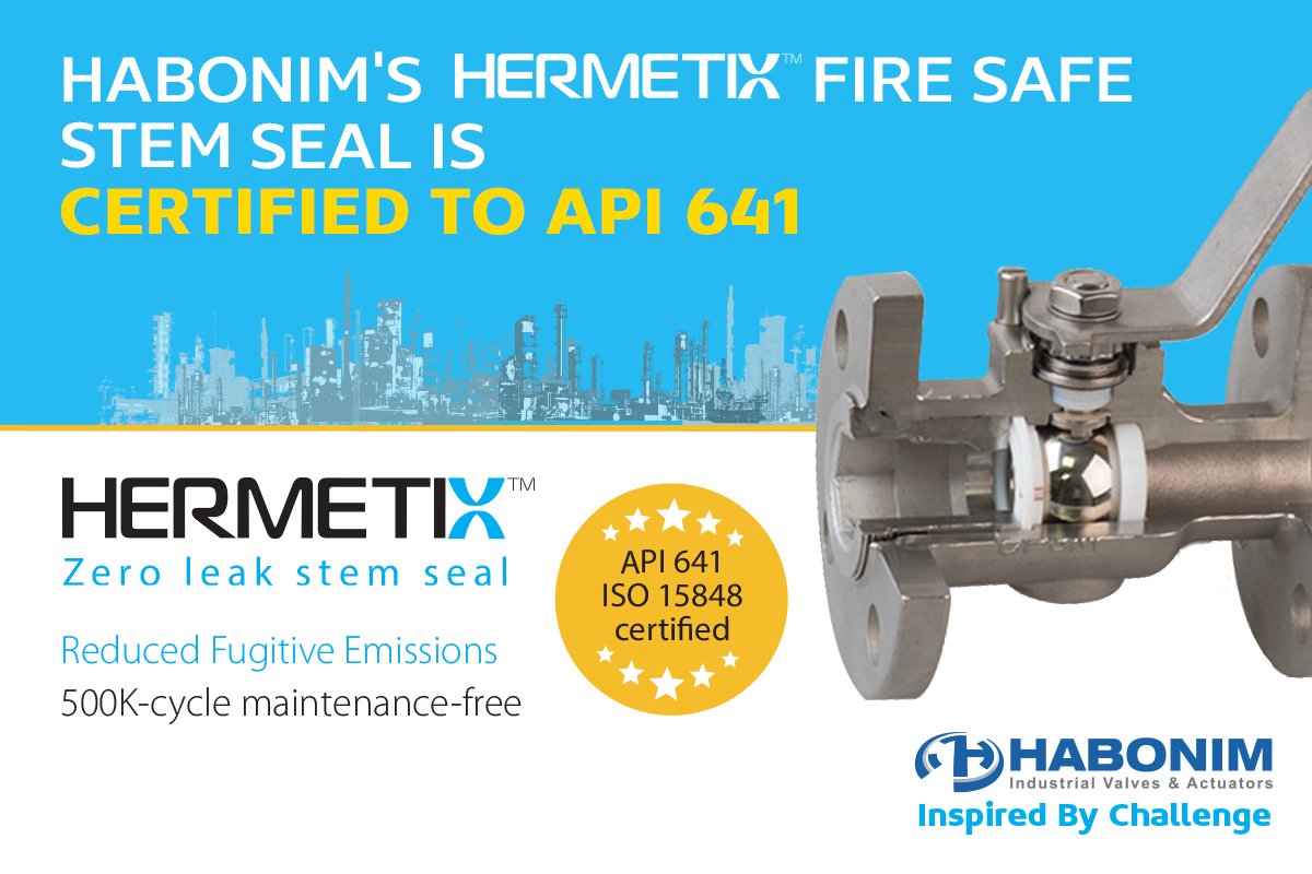 HabonimValves's tweet photo. The #HermetiX dual certificate of #ISO15848 as well as #API641 is comply with Fugitive emission standards #VWAM2017 https://t.co/oPacJMVIpV