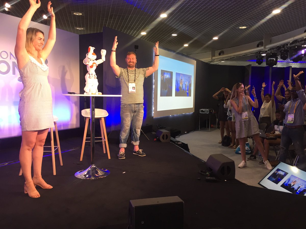 Digitas_UK's tweet photo. Hands up if you love robots! Getting the audience involved at #CannesLions https://t.co/NHiptArQuM