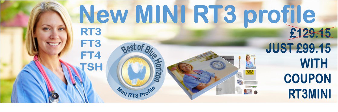BlueHorizonMed's tweet photo. New Mini Reverse T3 profile for June - learn more at https://t.co/r6gzTbZn8W buy this month and we'll donate an extra £10 to @thyroiduk_org https://t.co/BBJnL0XdJF