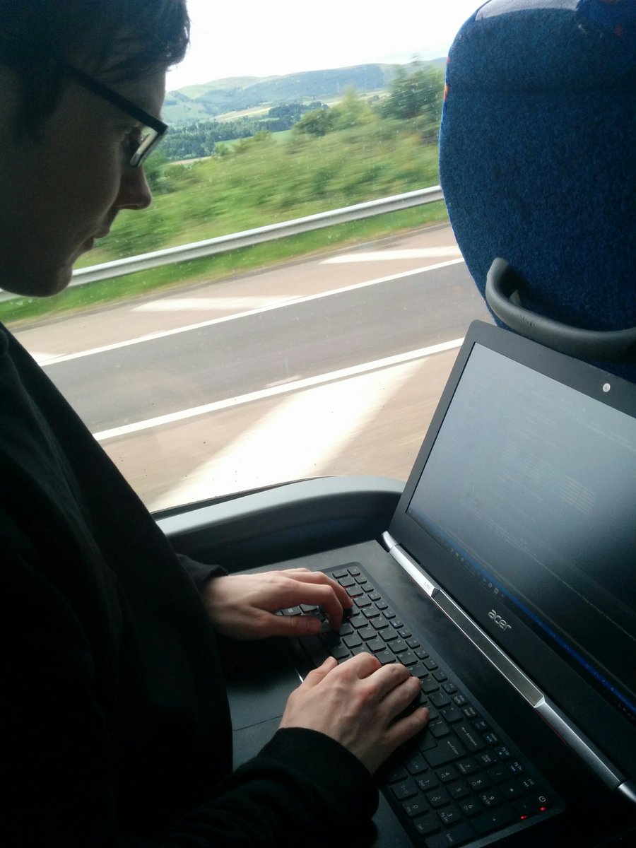 PKTSizedHands's tweet photo. Doing #vr work from our temporary office today on @megabusuk. On our way to Manchester for something.... https://t.co/uZ13Z2quvI