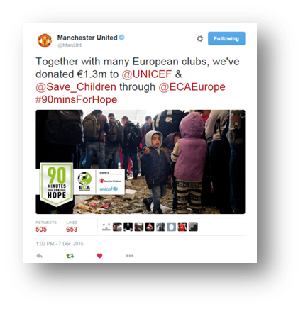 EFC_Football's tweet photo. As today is #WorldRefugeeDay, we remember the #90minsForHope campaign which saw #ECA Clubs raise €1.3M for refugees in need. #WithRefugees https://t.co/4Zezdwxa3u