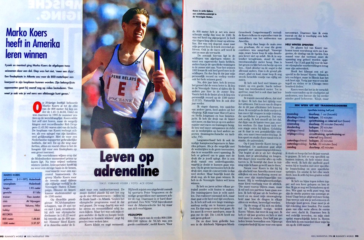 Runnersworld publiceerde dit artikel in 1996, het jaar van mijn beste Olympische Spelen. Lees meer: bit.ly/2suSdOp