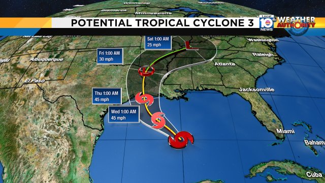 Latest forecast path for Potential Tropical Cyclone 3 https://t.co/c30WihYGo2