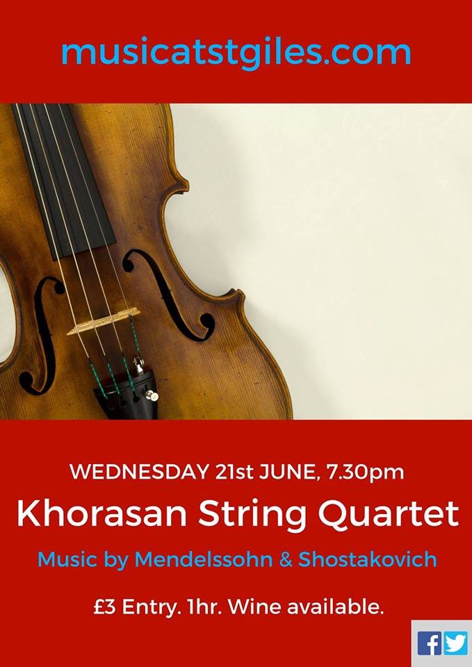 herbasher's tweet photo. @Musicatstgiles tomorrow 21st June @StGsCamberwell #Beethoven - String Quartet  #Mendelssohn - String Quartet https://t.co/c2Mx2ECO7B