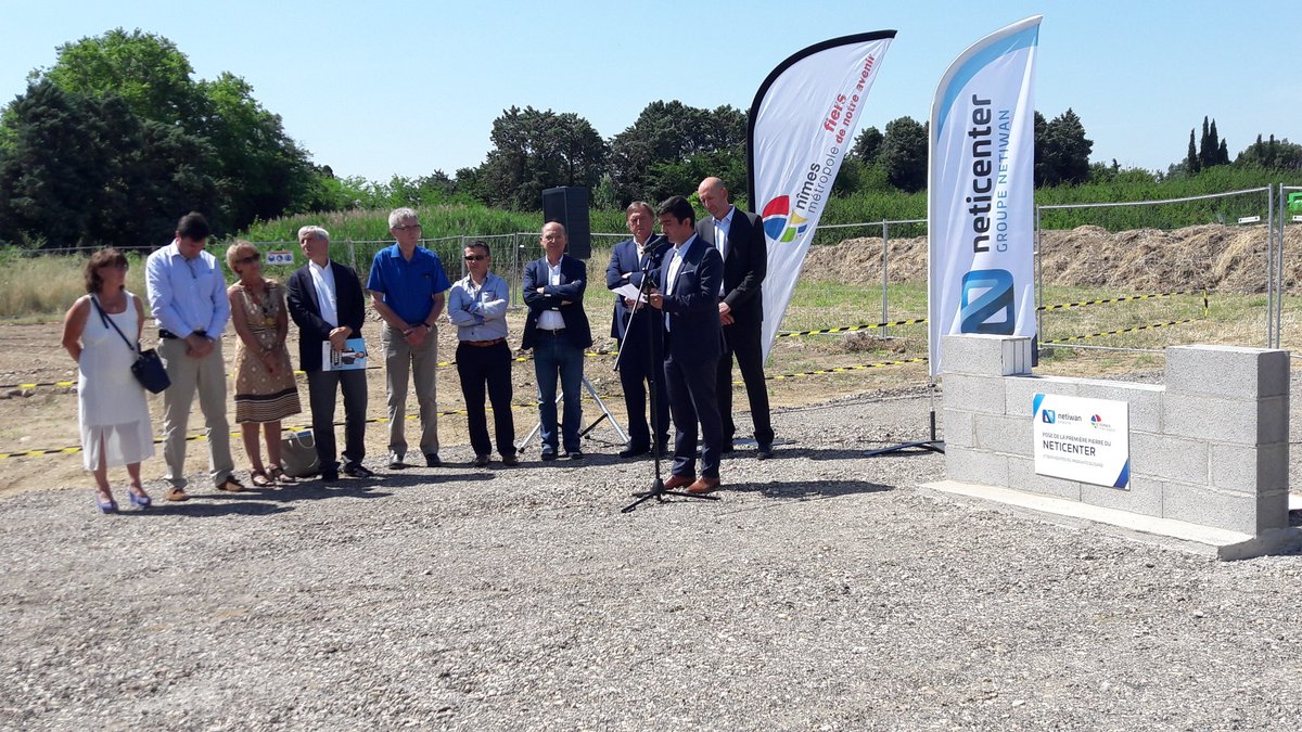 Pose de la première pierre du #neticenter de @NimesAgglo un #datacenter #ecoresponsable #transition #digitale #locale