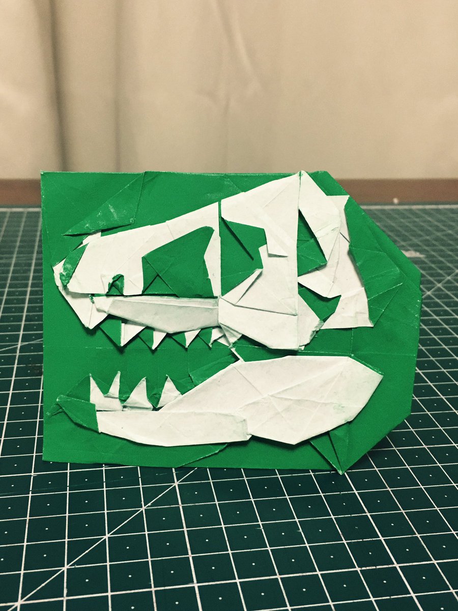 이지훈 on Twitter "Dinosaur head skeleton Design by 菊地柾斗 35x35 origami dinosaur head…