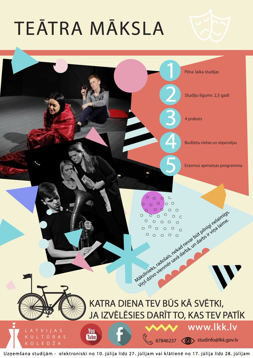 Izdari savu svarīgāko izvēli pareizi - izvēlies studēt radošās industrijas Latvijas Kultūras koledžā un kļūsti par nozares speciālistu!