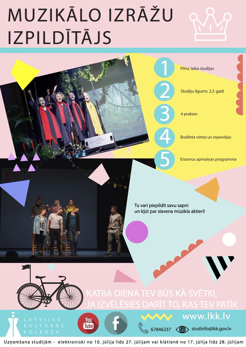 Izdari savu svarīgāko izvēli pareizi - izvēlies studēt radošās industrijas Latvijas Kultūras koledžā un kļūsti par nozares speciālistu!