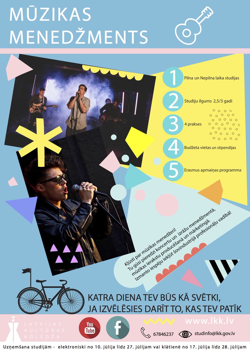 Izdari savu svarīgāko izvēli pareizi - izvēlies studēt radošās industrijas Latvijas Kultūras koledžā un kļūsti par nozares speciālistu!