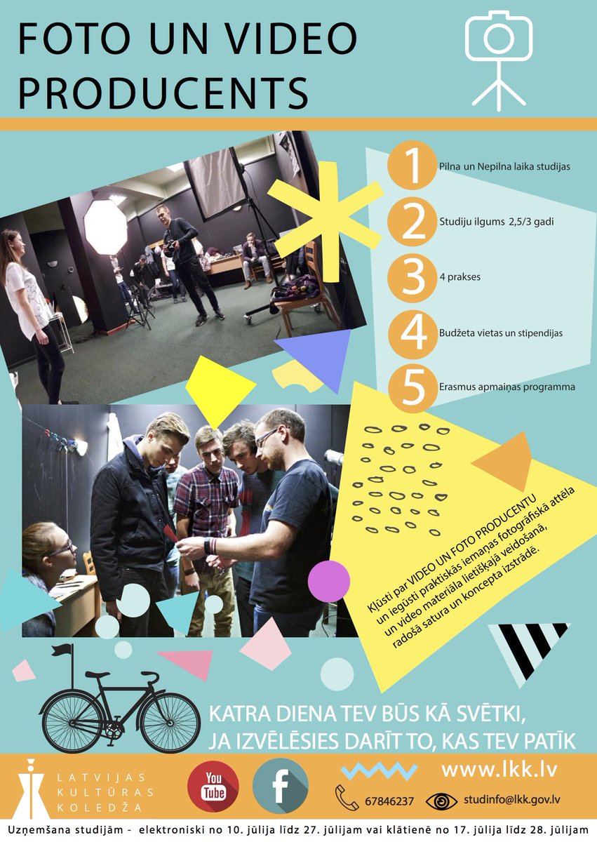 Izdari savu svarīgāko izvēli pareizi - izvēlies studēt radošās industrijas Latvijas Kultūras koledžā un kļūsti par nozares speciālistu!