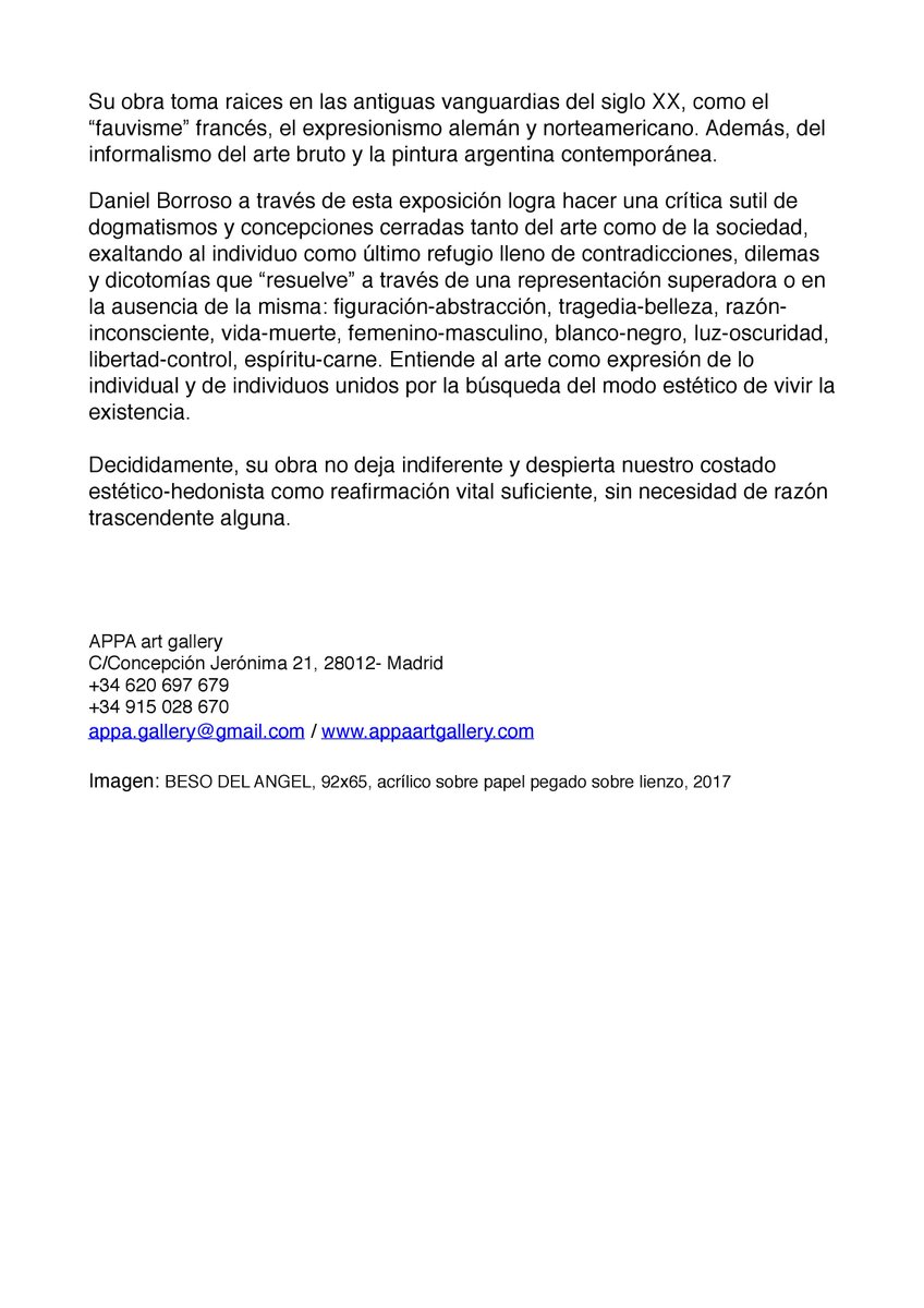 appaartgallery's tweet photo. Anunciamos la nueva #exposición presentando nuevamente a #DanielBarroso #Exposiciones #APPAartgallery #ArteEnMadrid  #ExposicionesEnMadrid https://t.co/JWSRwXUZaf