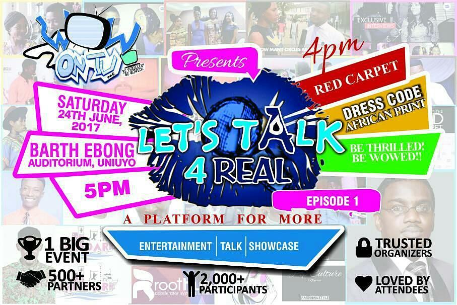 insideuniuyo's tweet photo. Let's Talk for Real hits UNIUYO with a bang on Saturday 24th June. RedCarpet-4pm @Barth Ebong Hall, Annex. Entry: FREE!
#LetsTalk4Real https://t.co/UrSUvM2Xv5