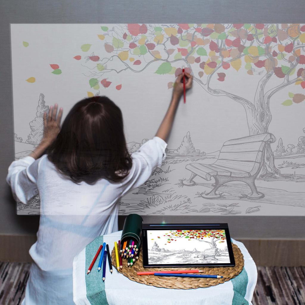 Lenovo_JP's tweet image. #YOGATab3 Pro　がオーディオビジュアルアワードの #VGP 2017 Summerのライフスタイル部門タブレットジャンルで金賞を受賞しました！プロジェクター内蔵でJBLスピーカー搭載なので、迫力あるホームシアターもいいですが、夏に向けてお子様と一緒にこんな使い方も