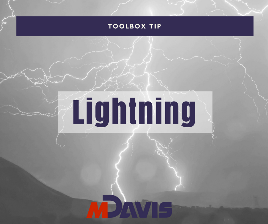MDavisAndSons's tweet photo. When a thunderstorm hits @NOAA recommends seeking out fully enclosed buildings with electrical wiring &amp; plumbing. #ToolboxTip #SafetyALWAYS https://t.co/gIr3Rf4DHY