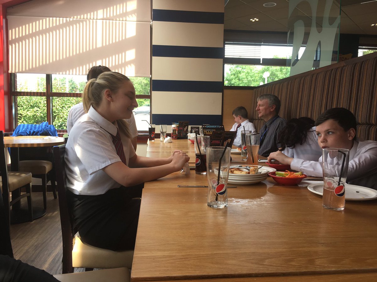 S2 nurture enjoying Pizza Hut today along with some 5th years