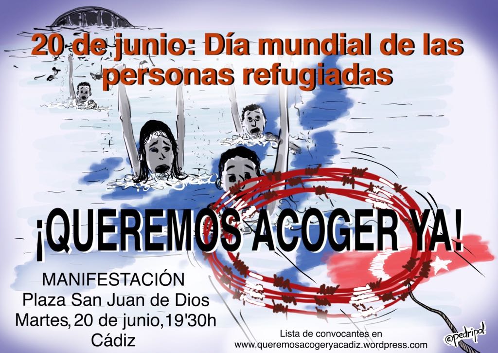 martinvilap's tweet photo. Esta tarde estaré a las 19:30 en San Juan de Dios, junto a la @APDHACadiz y más de 70 organizaciones y colectivos #QueremosAcogerYA
¡Acude! https://t.co/7c0IqrG4fX