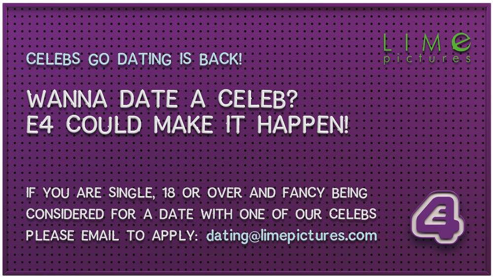 Single? #CelebsGoDating need women, straight men &amp; gay men for the hit E4 show! Apply now! tinyurl.com/CGDseries3 #celebsgodating #e4 #tv