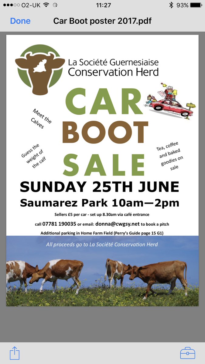 It's going to be a sunny Sunday! Do come to our car boot sale and meet the little boys of the herd 🐂.. Saumarez Park 10-2 Sunday 25th