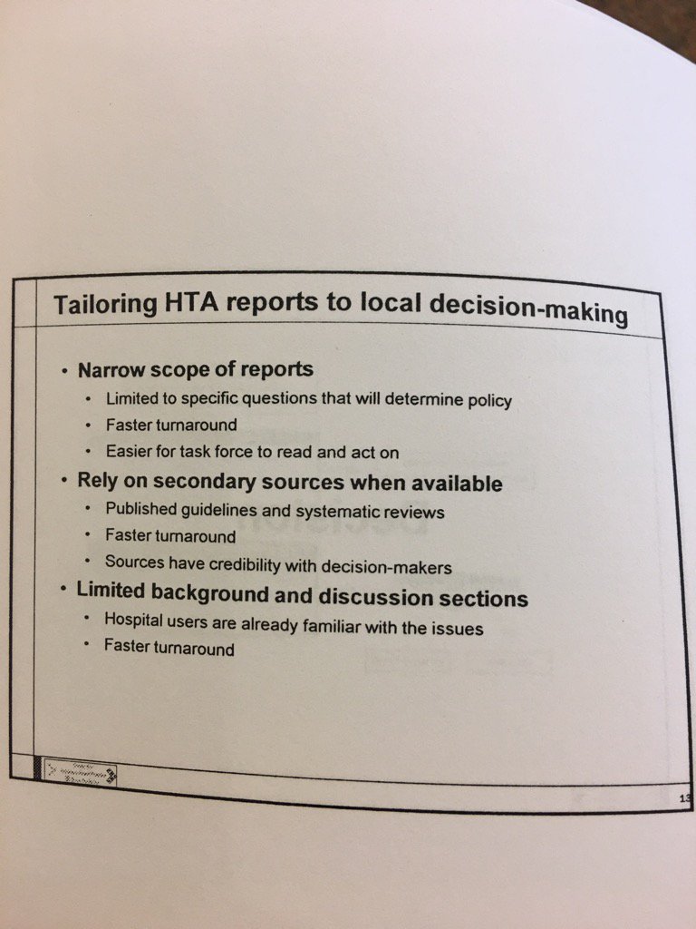 traceymtay's tweet image. How HTA can be agile enough to serve needs of frontline clinicians and managers #MatthewMitchell #HTAiRome2017