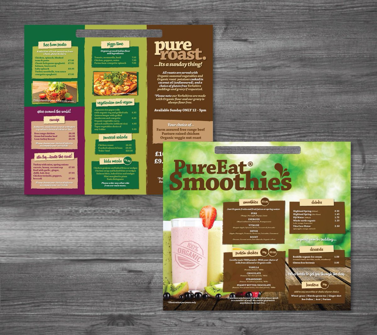 Spirasigns's tweet photo. Bespoke #advertising package created by us for @pureeat! 

#Logo #Design #Menu #Flyers #Stationery #Banners #Posters, all created by Spira! https://t.co/CuTcs56Eiq