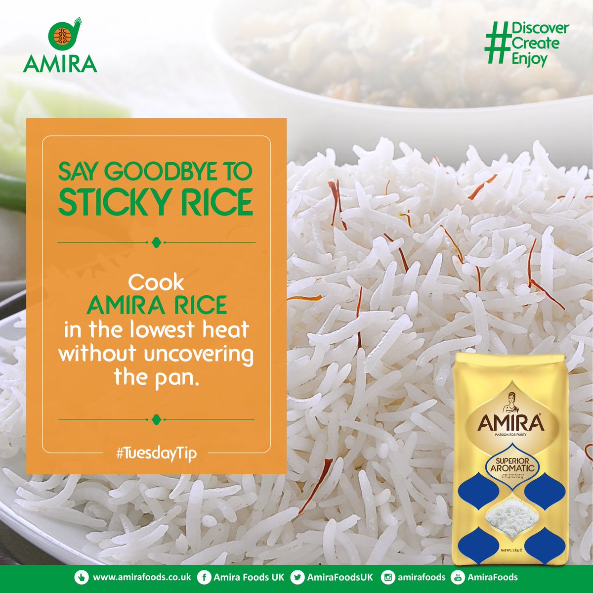 Discover the secret of making delicious #Amira #Rice with this #TuesdayTip. #DiscoverCreateEnjoy