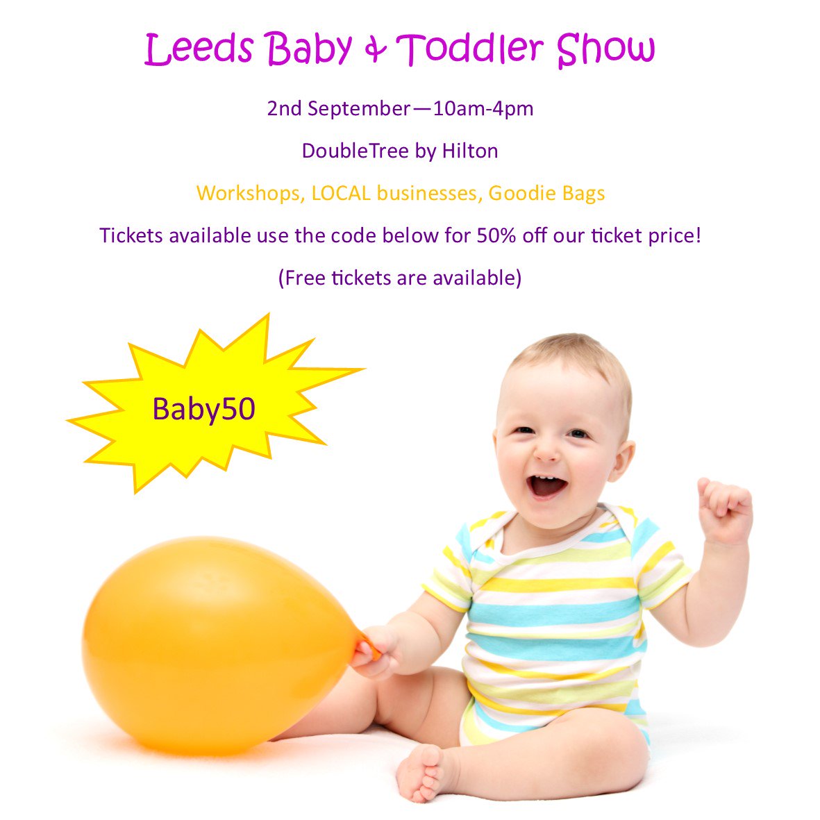 BoutiqueShows's tweet photo. Leeds Baby &amp; Toddler Show, 2nd September, bringing together your local businesses #Leeds #WestYorkshire #Baby #Discount #Goodies  RT plz https://t.co/jWETudMkFd
