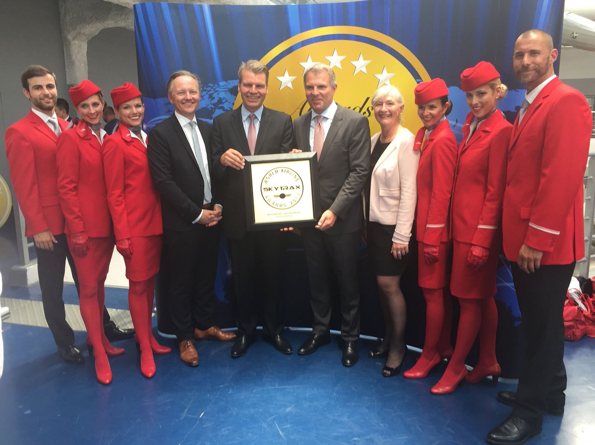 _austrian's tweet photo. Austrian Airlines was named the European champion in 2017 for its service for the fourth year in a row #Skytrax #myAustrianMoment #Servus https://t.co/oCzuqYTC8b